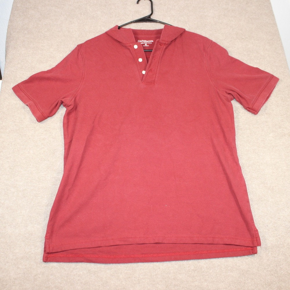 Croft & Barrow Signature Polo Shirt Mens Medium Red Short Sleeve Pique Knit